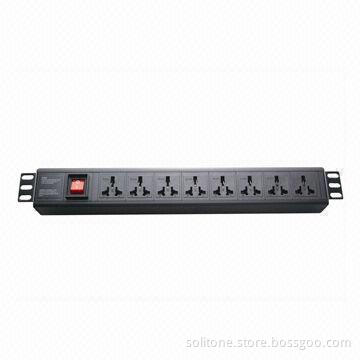 PDU Universal Plug Socket, 8-way Socket, 10A, 19-inch Network Cabinet Size 1.5U